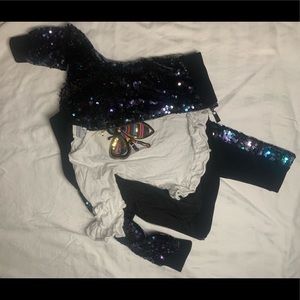 Toddler Sequin  jump suit set